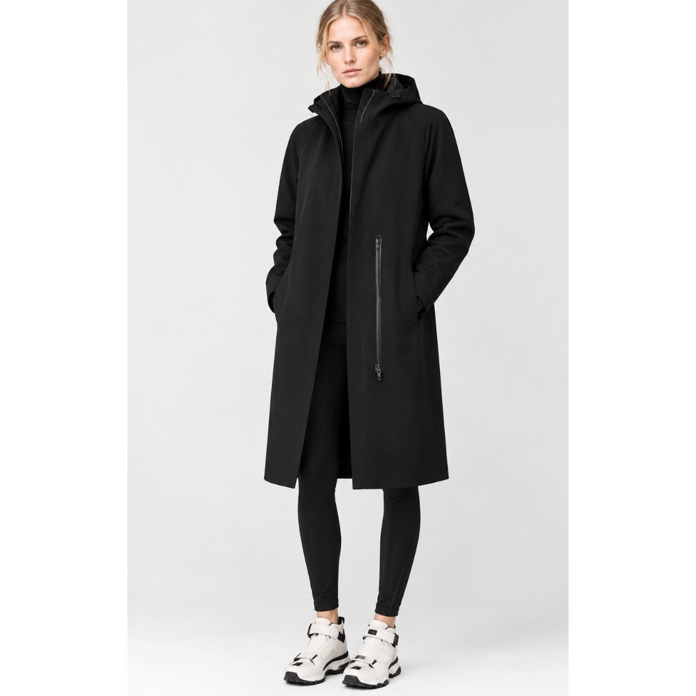 T by Alexander Wang Zip Pocket Mid Length Coat in Black sz S